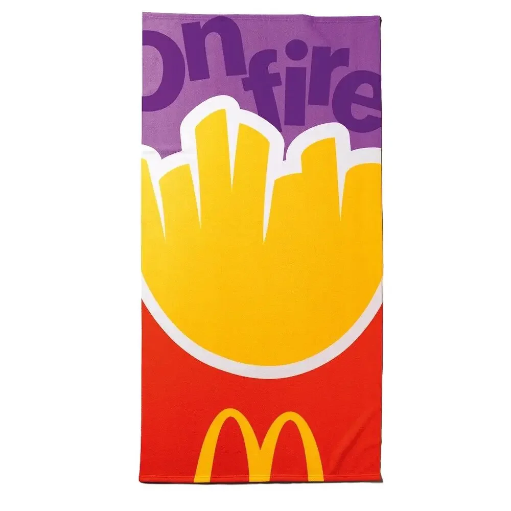 Set 2x McDonald's Beach Towels Big Max Burger + Fries Italy Europe Exclusive NEW